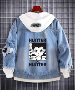 Hunter X Hunter Anime Veste hisoka lâche décontracté sweat à capuche en jean chasseur à temps plein anime veste en jean