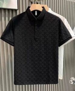 Polo "Dandy" en Jacquard Texturé – Coupe Ajustée et Élégance Géométrique
