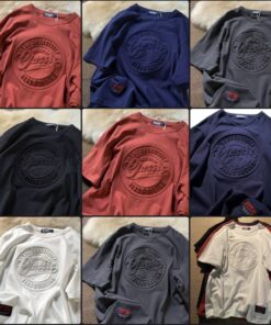 T-shirts Oversize à Motif Labyrinthe en Relief Texturé