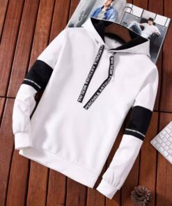 Alternative view of Hoodie Urban "Linear" – Sweat à Capuche Bicolore avec Cordons Typographiques