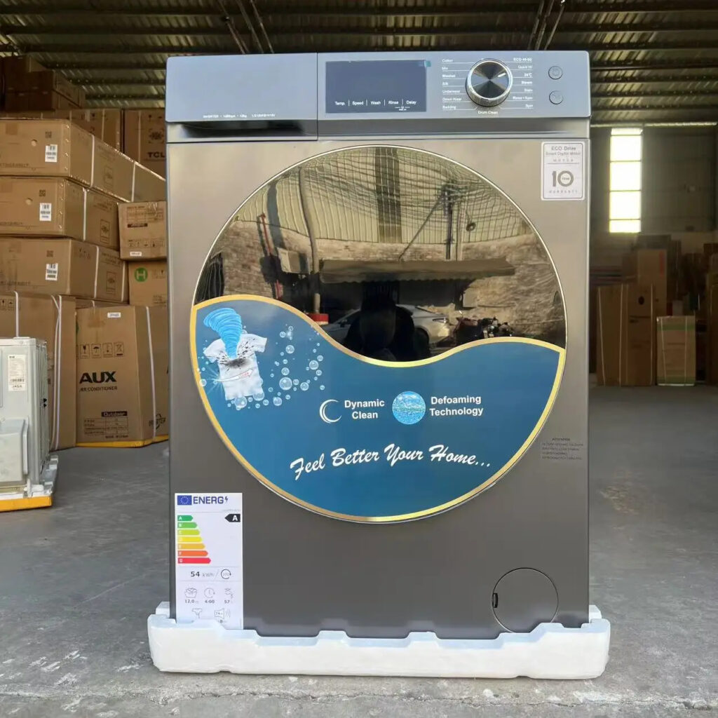 Lave-Linge LG 12 kg à Chargement Frontal, Lavage Intelligent, Vapeur, Lavage Rapide 15 Min, 1400 Tr/Min, Gris Anthracite, Standard UE, Classe Énergétique A