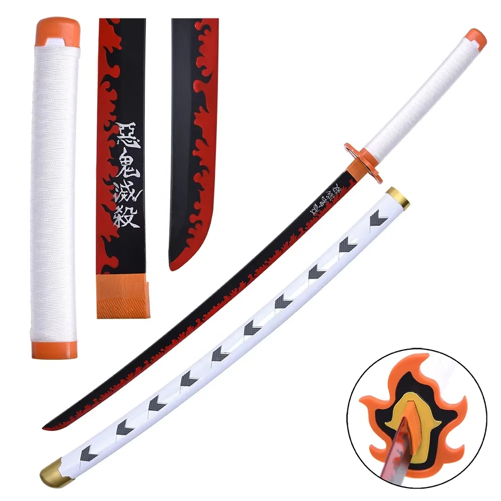 Épée Katana de Samouraï Japonais Authentique, Style Japonais, Version Bambou – Demon Slayer Rengoku Kyoujurou Anime