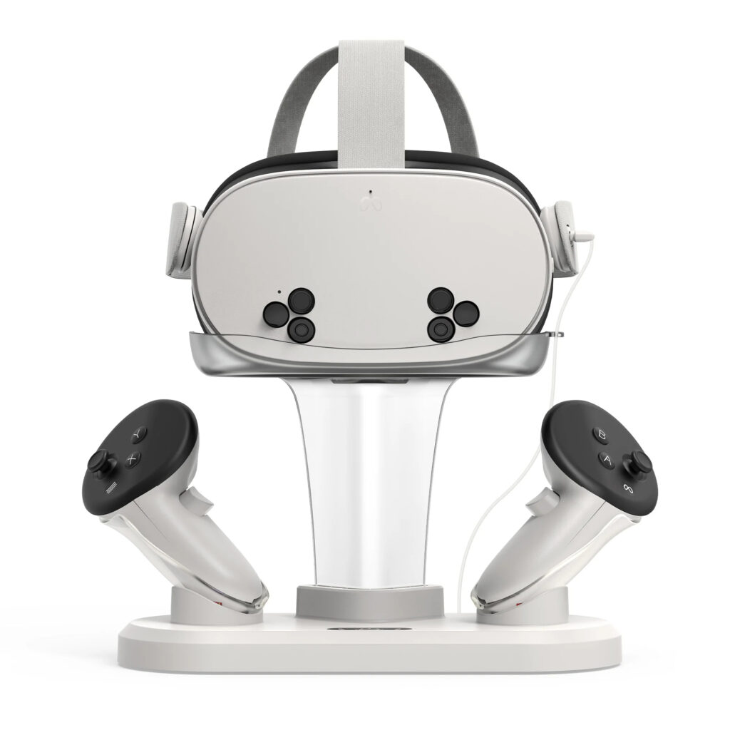 Station de charge tout-en-un avec chargeur de manette pour casques VR, solution de stockage pour accessoires AR et MR
