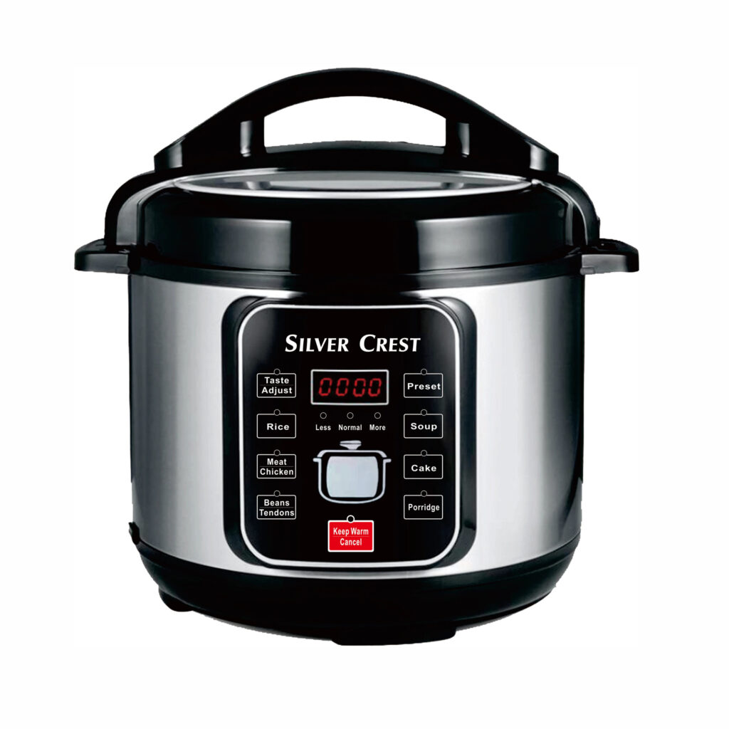 Appareils ménagers électriques multifonctionnels en acier inoxydable argenté 6L petite cuisine cuisson du riz et autocuiseur