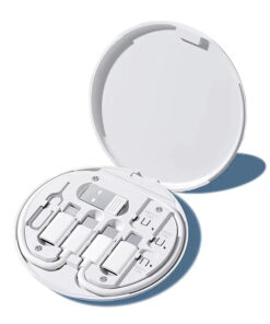 ACHAT SOLIDAIRE - FRAIS D'IMPORTATION 500/PERSONNE / ARTICLE - Support de téléphone portable à charge rapide Portable 60W avec boîte de rangement de câble de données multifonctionnelle ensemble d'adaptateurs multi-têtes