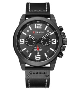 Montre CURREN 8314 de Luxe et Tendance pour Hommes, Montre-Bracelet en Cuir Étanche 3ATM avec Date et Chronographe – Vente en Gros