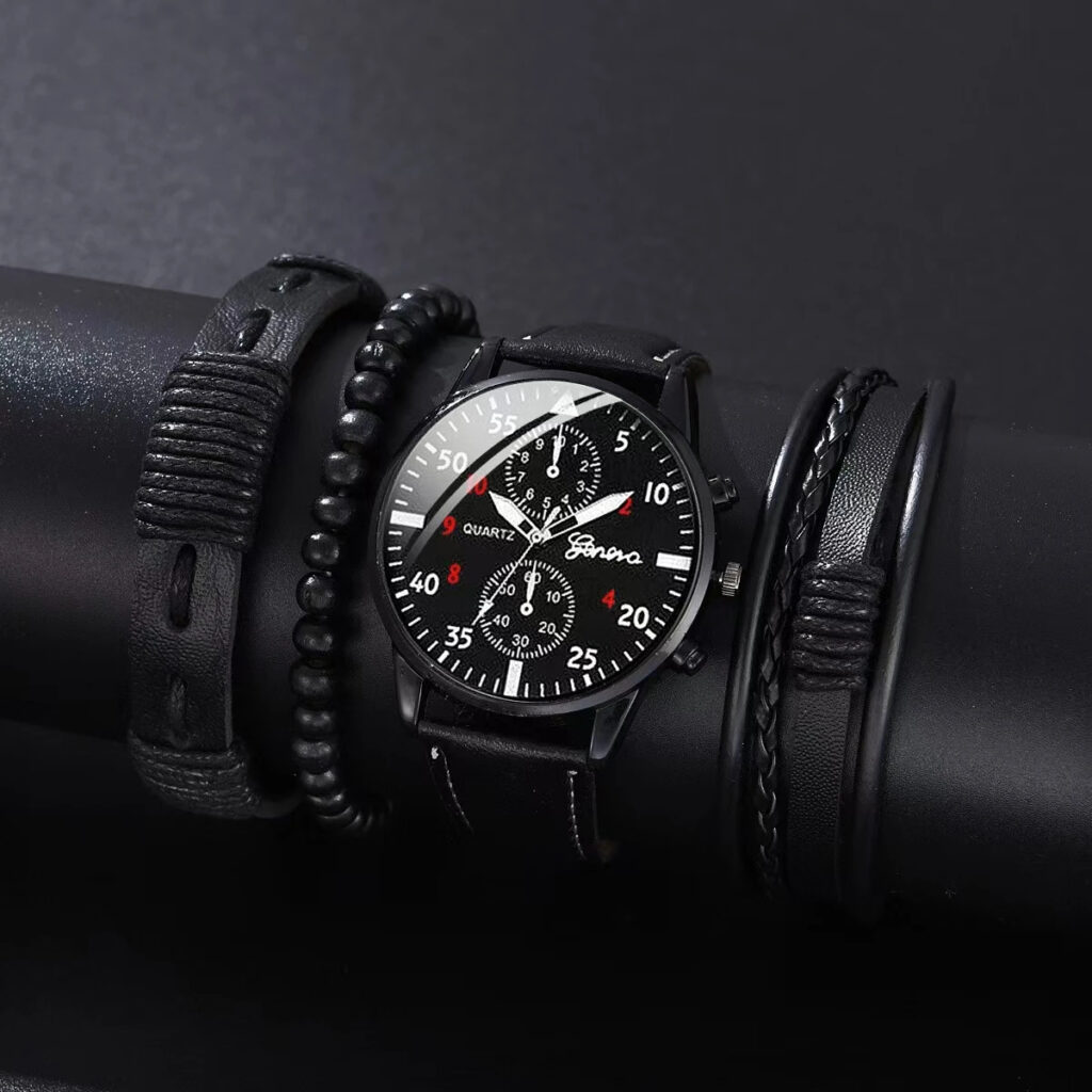 Montre Homme Quartz la Plus Facile à Assortir Tendance Vente Chaude en Commerce Extérieur Transfrontalier Ventes Directes Usine Montre d'Affaires à Deux Compteurs