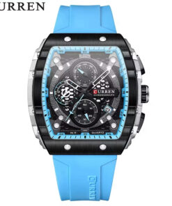 Montre-bracelet pour homme CURREN 8442, quartz, tonneau, étanche, chronographe, montre pour homme, silicone, sport, horloge masculine, date automatique, Relogio Masculino