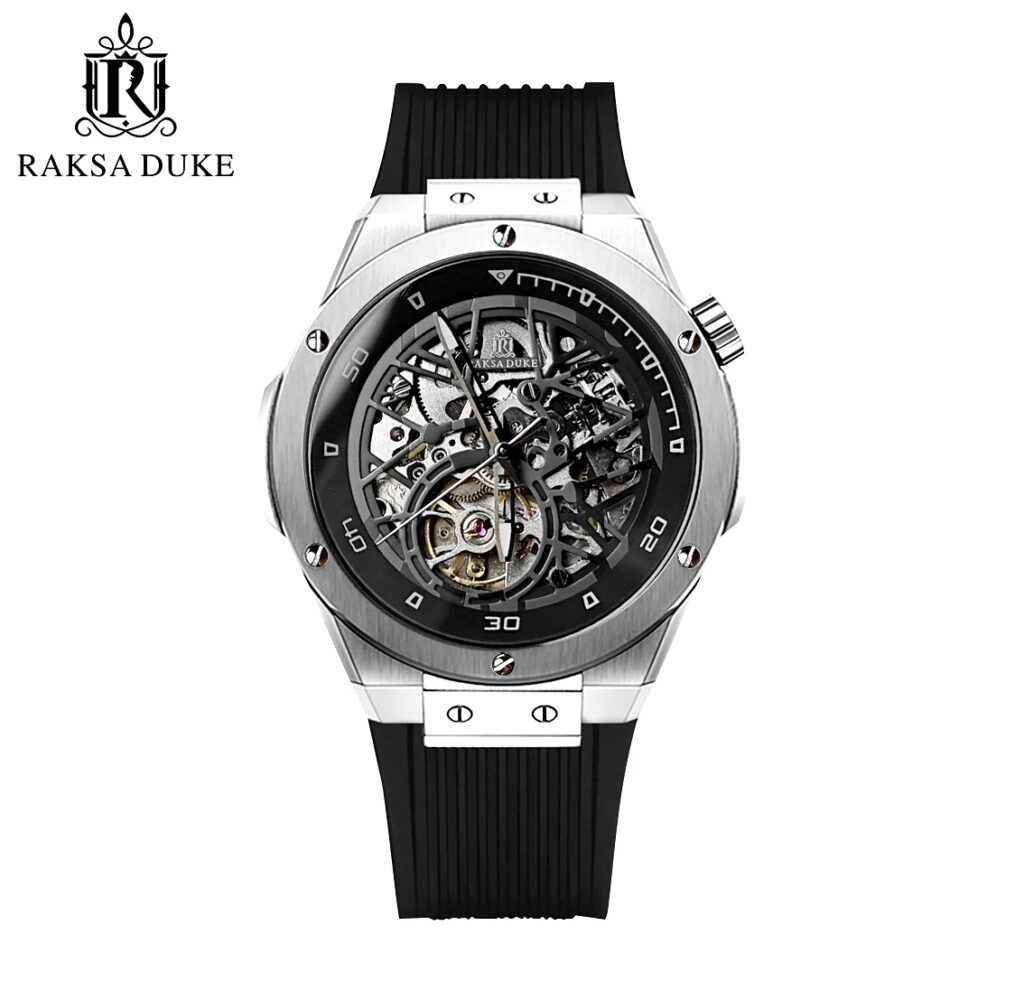 Montre homme RAKSA DUKE 8661, nouvelle tendance, montre automatique à cadran ajouré, montre mécanique pour homme