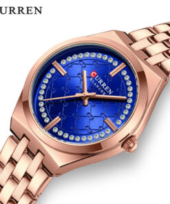 Montre-Bracelet à Quartz Curren 9096 Femme d'Affaires, Boîtier en Acier Inoxydable, Étanche, Décontractée pour Dames