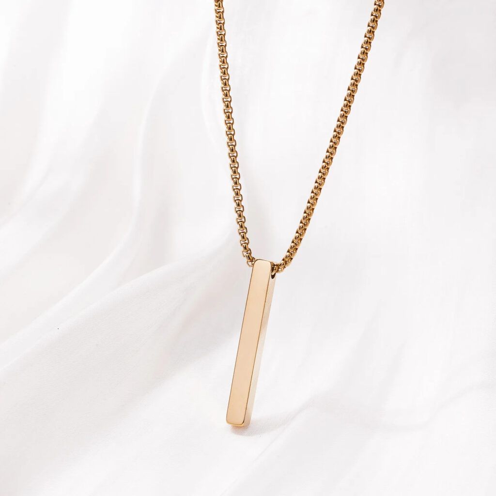 Nouveau Collier pour Homme en Acier Inoxydable Plaquage Or 18 carats, Design Simple, Personnalité Hip-hop – Vente Chaude