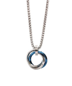 Mode Vente Chaude Polyvalent Hip-Hop Personnalité Conception Sens Trois Anneaux En Acier Inoxydable Hommes Pendentif Collier