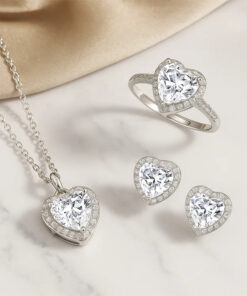 Ensemble de bijoux de haute qualité, style tendance, pierres précieuses, zircon, bague, boucles d'oreilles et collier pour femmes