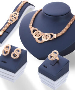 En Gros Usine Ensemble de Bijoux Mode pour Femme : Collier, Boucles d'Oreilles, Bracelet et Bague