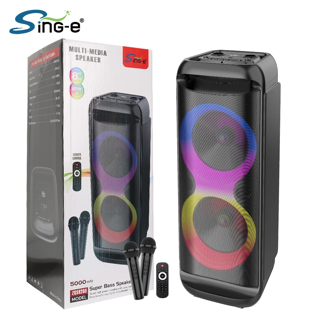 Sing-E ZQS8288 Meilleure vente 8 pouces sans fil Party DJ Speaker Super 2-deep Bass Fabricant d'équipement d'origine