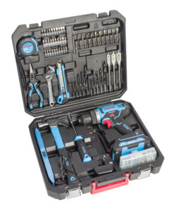 FIXTEC Perceuse-visseuse sans fil électrique à batterie 20v Ensemble combiné de perceuse-visseuse manuelle avec kit d'accessoires de 221 pièces