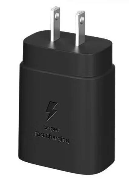 Adaptateur pour téléphone portable Samsung 25U/24U/23U/22U/21U, chargeur rapide 25W, prise standard américaine, protocole ABS, interface USB-C, chargeur rapide