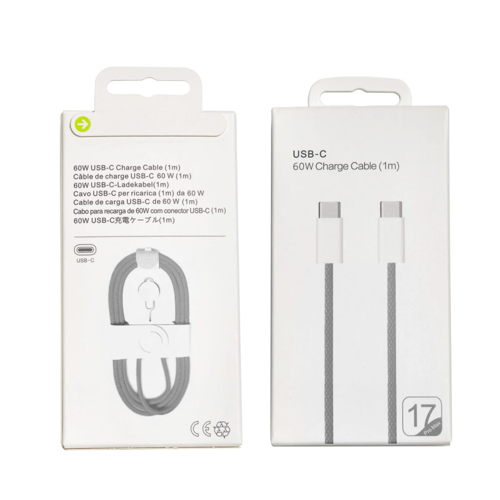 Nouveau câble de charge rapide USB-C vers USB-C 40W 60W pour iPhone 17 16 15 avec accessoires de téléphone portable – Vente en gros
