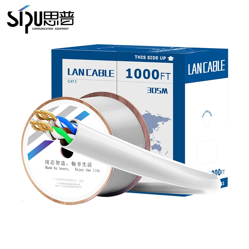 Câble Ethernet SIPU de Haute Qualité 305M Cat5 CAT6 pour Transmission Longue Distance UTP Cat5e CAT6 – Prix Abordable pour Internet