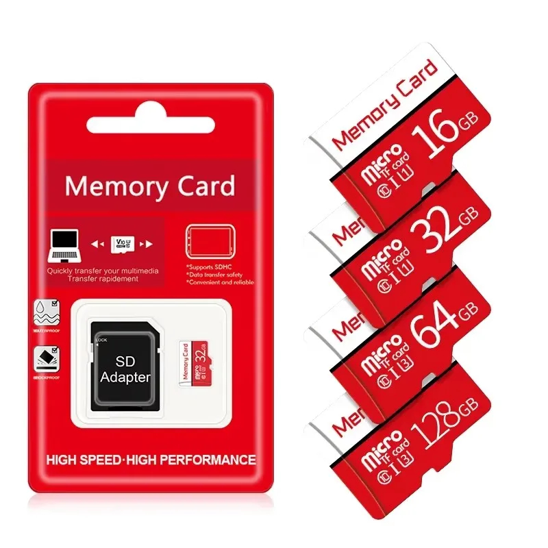 Carte mémoire TF personnalisable avec logo, de 1 Go à 128 Go, carte mémoire flash en plastique pour téléphones, DVR, tablettes PC - Compatible 32 Go, 64 Go, 128 Go