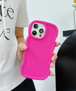 Coque Arrière Magnétique Antichoc Souple en Silicone TPU à Ondulations Couleurs Bonbon pour iPhone 17 Pro Max 15 16 14 13 12 11 Plus