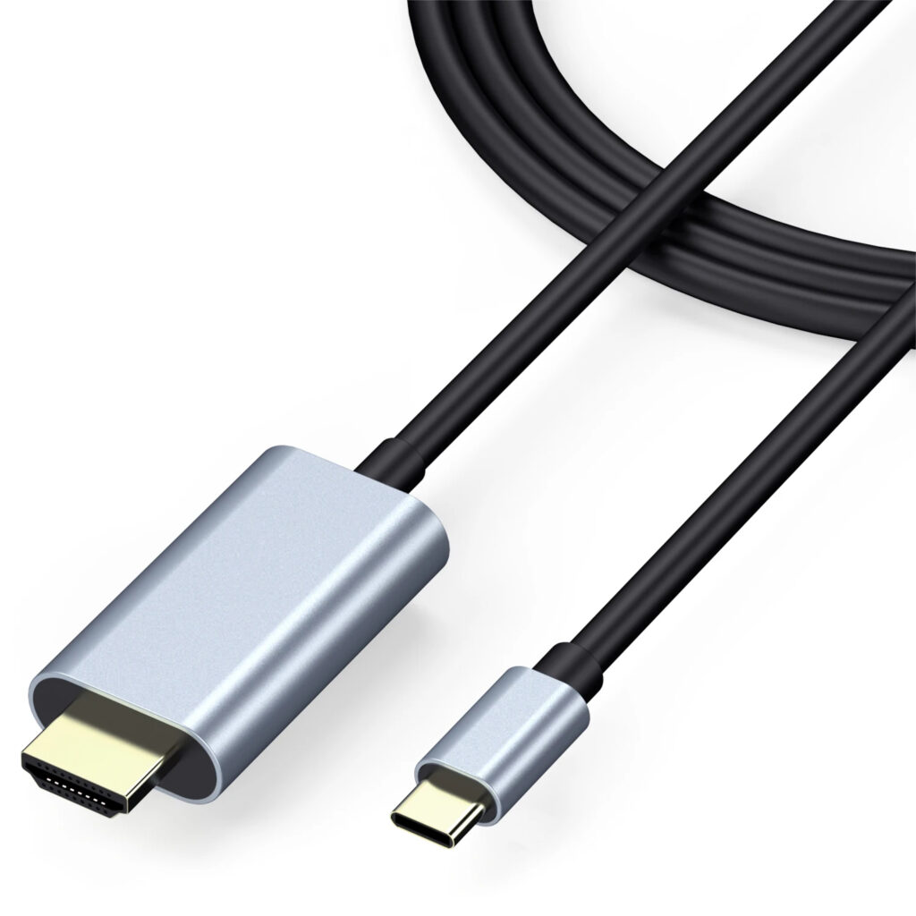 Haute qualité 1.8m Ultra HD 4K 30Hz PVC chemisé USB Type C vers HDTV câble audio vidéo plaqué or pour ordinateur et utilisation mobile