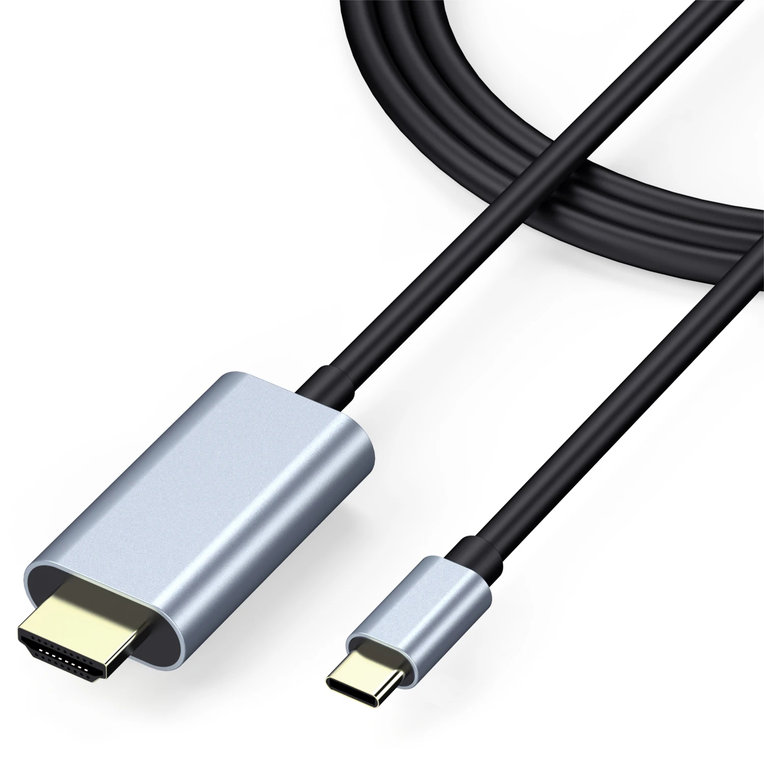 Haute qualité 1.8m Ultra HD 4K 30Hz PVC chemisé USB Type C vers HDTV câble audio vidéo plaqué or pour ordinateur et utilisation mobile