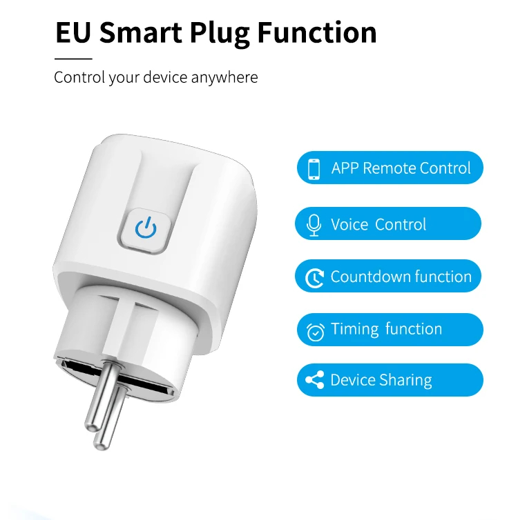 Prise Intelligente Wi-Fi avec Suivi de Consommation Énergétique, Prise Intelligente Sans Fil à Commande Vocale