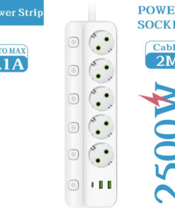 Prises intelligentes dédiées aux normes européennes Prises multifonctionnelles USB haute puissance pour le bureau et la maison avec sangles de câble