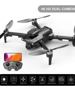 809 Drone pliant sans brosse à double caméra 4K UHD 2.4G WiFi 50m Transmission d'image extérieure Évitement d'obstacles Télécommande en plastique