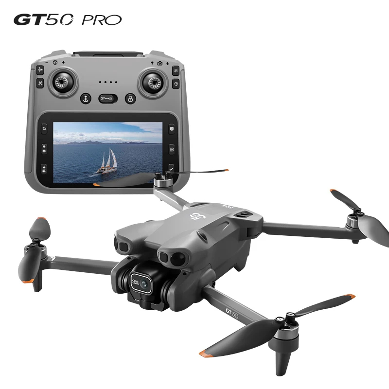 Nouveau mini drone longue portée 2025 GT50 avec écran 4,3 pouces, GPS, évitement d'obstacles 5G, caméra double HD 4K, drone pliable FPV RC hélicoptère