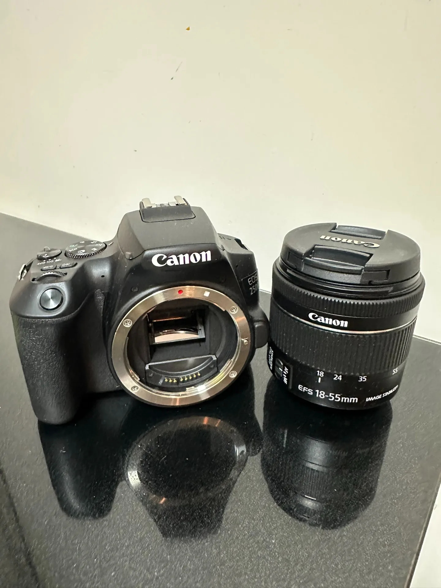 Appareil photo reflex numérique d'occasion 250D, 24MP, vidéo 4K, capteur APS-C, compatible carte SD, pour photographie de portrait