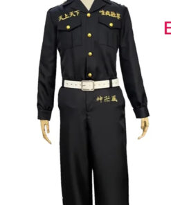 Alternative view of S Cosplay Noir Chemise Pantalon Broderie Uniforme Perruques Anime Cosplay Costume Halloween Party Outfit pour Femmes Hommes