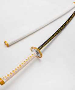 Alternative view of Épée Demon Slayer en métal véritable, katana de cosplay d'anime avec texture originale