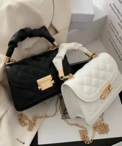 Sac à main matelassé "Aurora" avec anse froncée et chaîne dorée – Petit modèle élégant