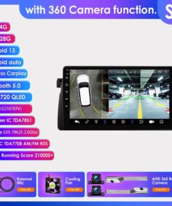 Junsun-Autoradio Android Qualcomm pour BMW E46 M3 318/320/325/330/335 1998-2006 Apple CarPlay Stereo 360 Caméra 1.8 Ghz