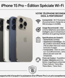 Iphone 15 Pro Wifi d'occasion Grade B Casi Neuf