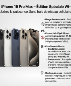 Iphone 15 Pro Max Wifi d'occasion Grade B Casi Neuf