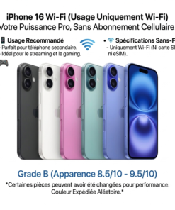 Iphone 16 Wifi d'occasion Grade B Casi Neuf