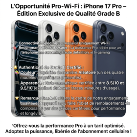 Iphone 17 Pro Wifi d'occasion Grade B Casi Neuf