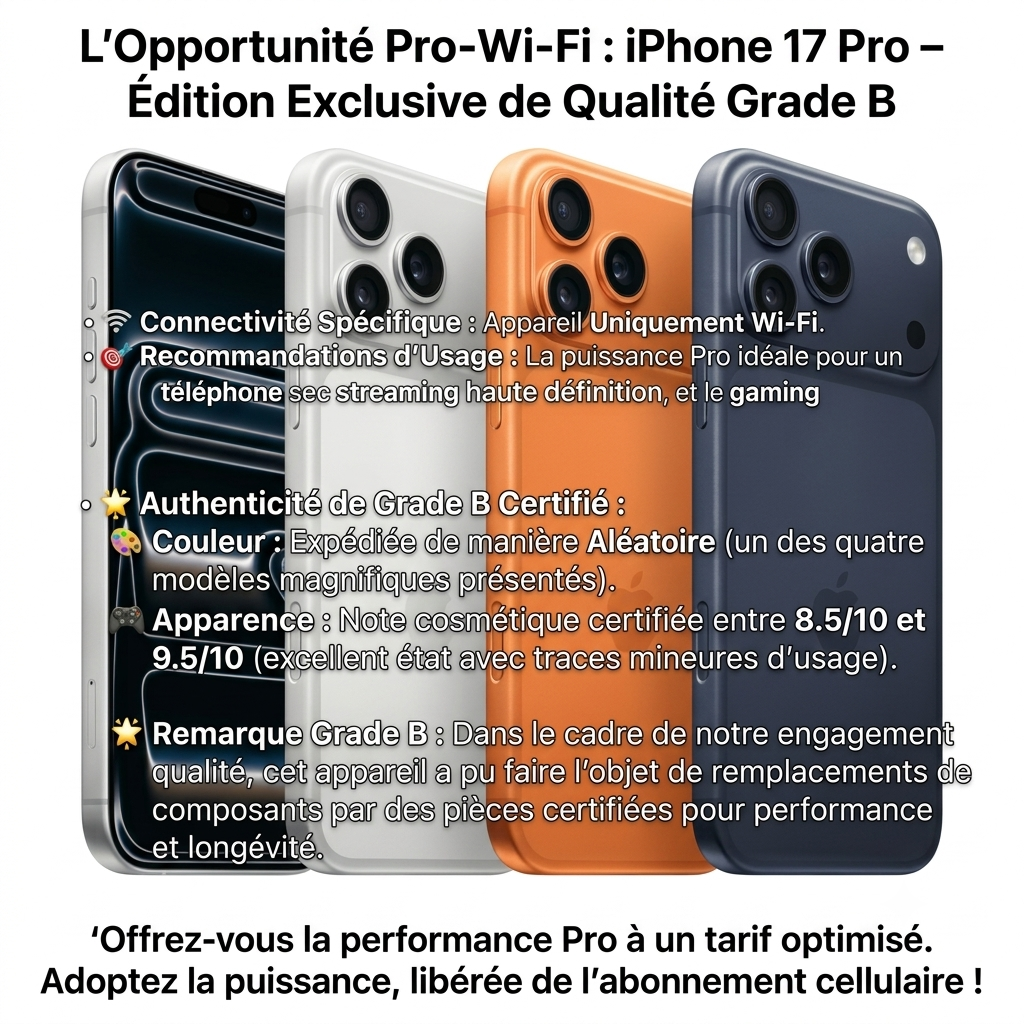 Iphone 17 Pro Wifi d'occasion Grade B Casi Neuf