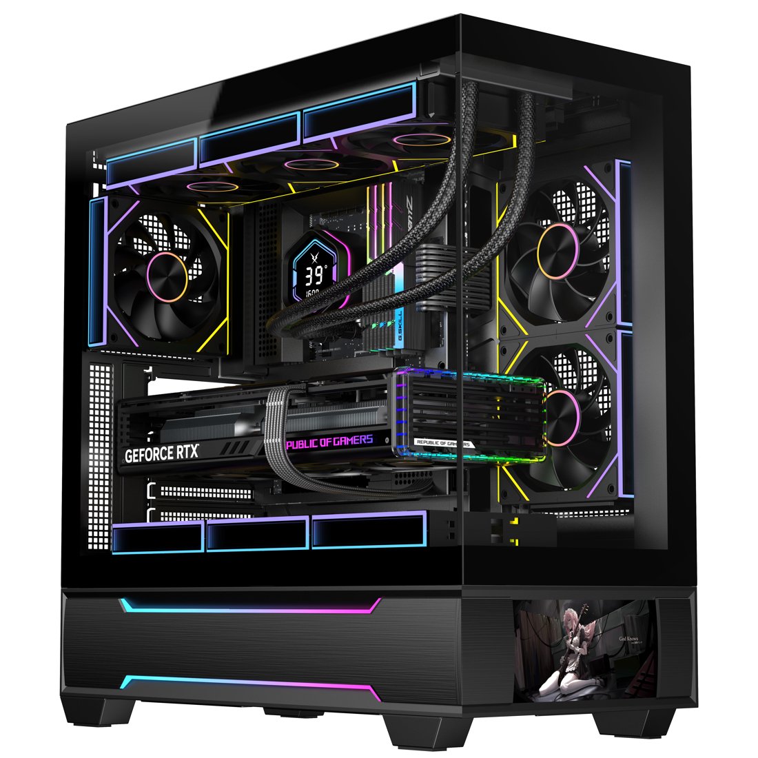 Boîtier PC gaming Ruixi Halo halo X (Noir) – Image 2