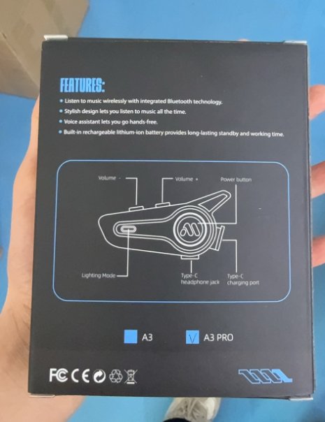 Kit mains-libres Bluetooth pour casque moto A3 – Image 3