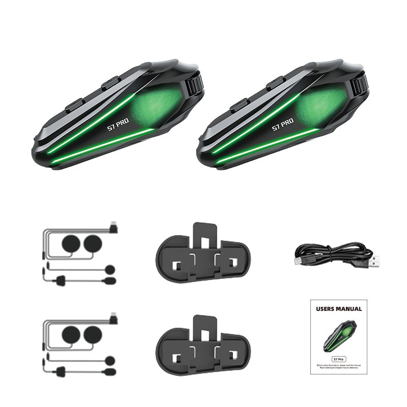 Intercom Bluetooth pour casque moto S7 PRO pack duo