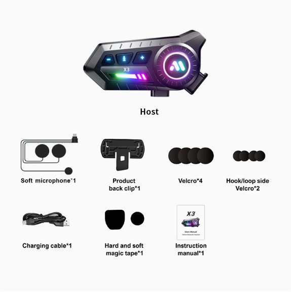 Kit mains-libres Bluetooth pour casque moto X3