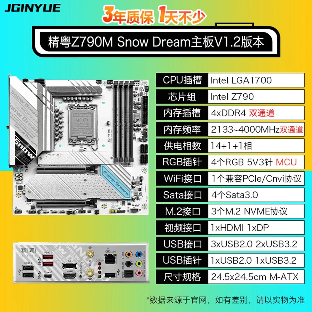 Carte mère Jingyue Z790M Snow dream