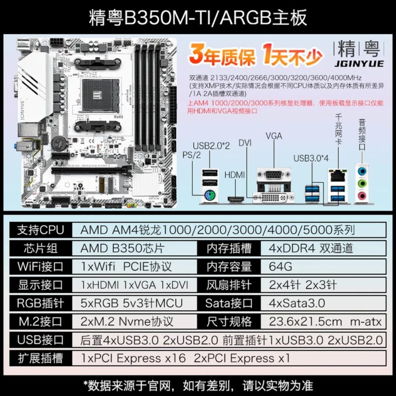 Carte mère Jingyue B350M-TI ARGB