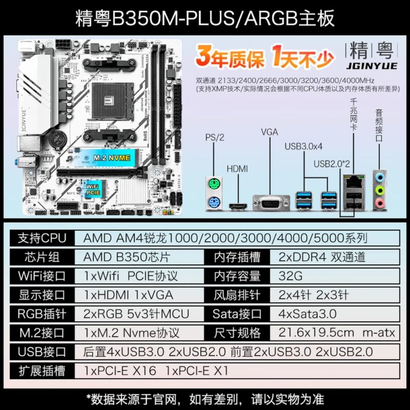 Carte mère Jingyue B350M-PLUS ARGB