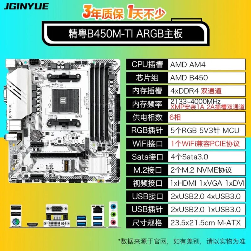 Carte mère Jingyue B450M-TI ARGB