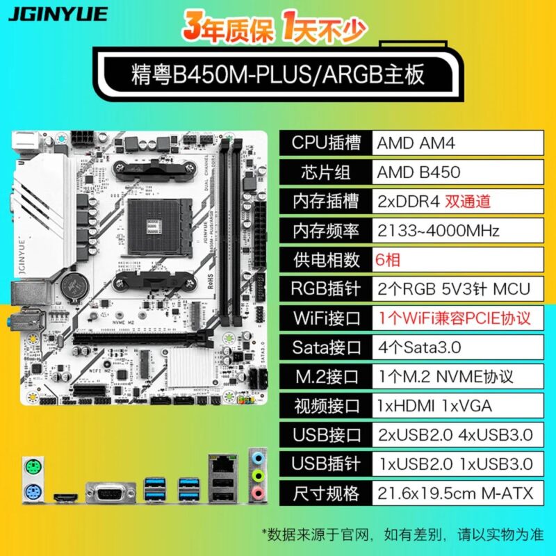 Carte mère Jingyue B450M PLUS ARGB